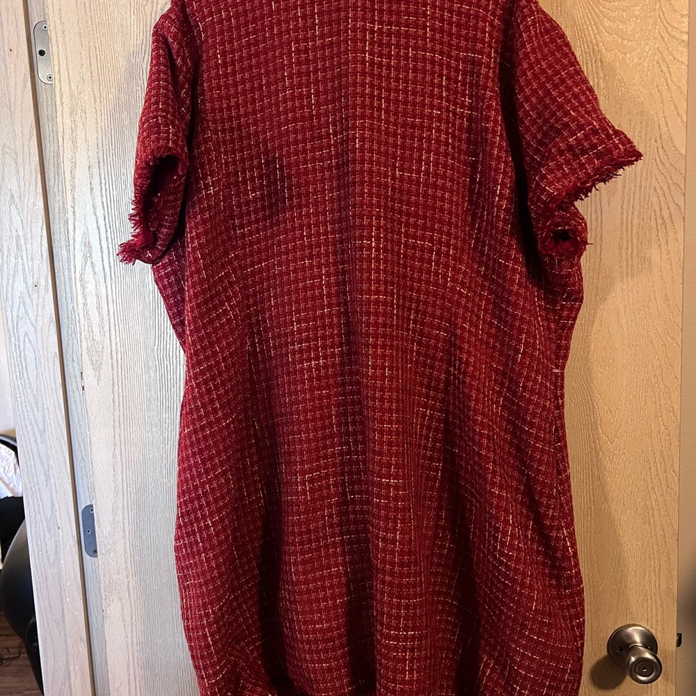 Ivy City Co Red Sheath Mini Dress Crew Neck Short Sleeve - Picture 2 of 3